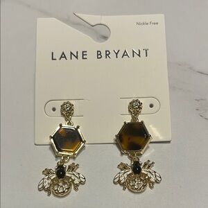Lane Bryant Gold and Black Bee Earrings